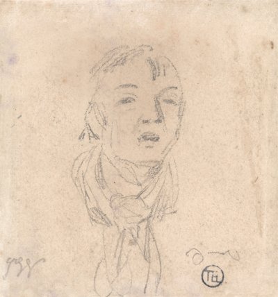 Head of a Man Wearing a Loose Scarf by James Ward