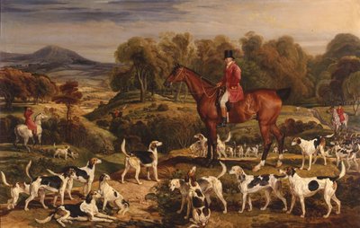 Ralph John Lambton on His Hunter, Undertaker, with Huntsman James Shelley, John Winter by James Ward