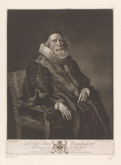 Portrait of Rowland Wandesford by James Watson (prentmaker)