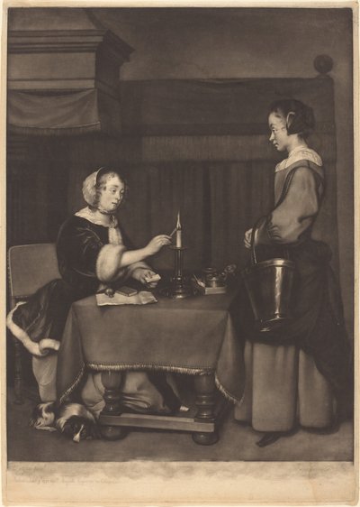 The Female Correspondent by James Watson after Gabriel Metsu