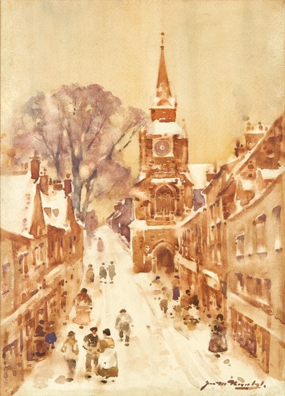 Winter Street Scene by James Watterston Herald