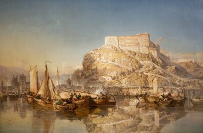 The Town and Fortress of Huy on the River Meuse, 1880 by James Webb