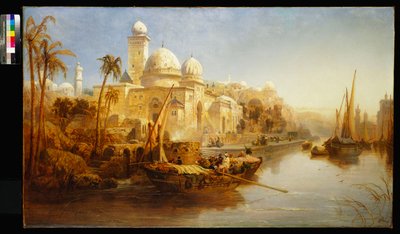 Vessels moored at the Steps of a Moorish Palace, 1875 by James Webb