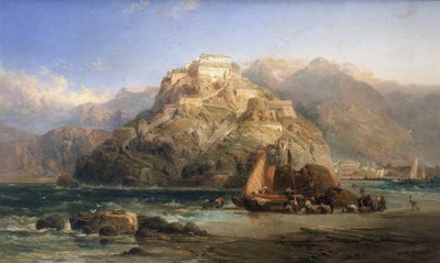 View of San Sebastian (Spain), in the Center, Mount Urgull and the Buildings of the Castle of Santa Cruz de la Mota by James Webb
