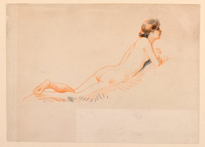 Female Nude, Resting on Grass by James Wells Champney