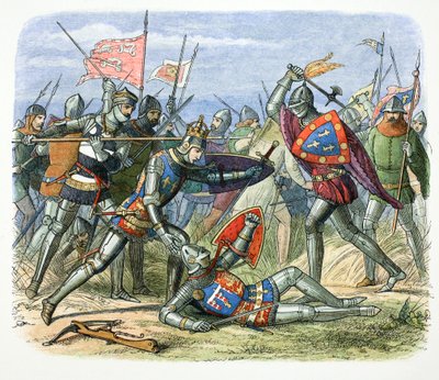 Henry V of England Attacked by the Duke of Alençon at the Battle of Agincourt, 1415 by James William Edmund Doyle
