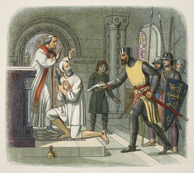 Hubert taken from sanctuary at Boisars, 1232, from A Chronicle of England BC 55 to AD 1485, pub. London by James William Edmund Doyle
