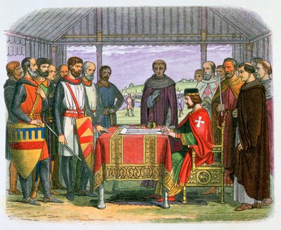Illustration of King John Signing the Magna Carta, 19th century by James William Edmund Doyle