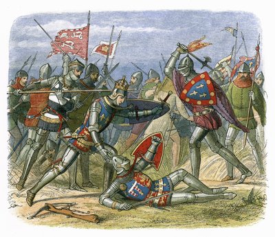 King Henry V attacked by the Duke of Alençon at the Battle of Agincourt by James William Edmund Doyle