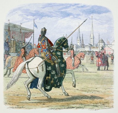 King Richard II stops the duel between the Dukes of Hereford and Norfolk, 1398, 1864 by James William Edmund Doyle