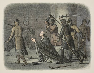 Murder of Thomas Becket, Canterbury Cathedral, 29 December 1170, from A Chronicle of England BC 55 to AD 1485, pub. London by James William Edmund Doyle