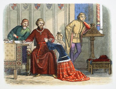 Queen Anne intercedes with Gloucester and Arundel for Sir Simon de Burley, 1388 1864 by James William Edmund Doyle
