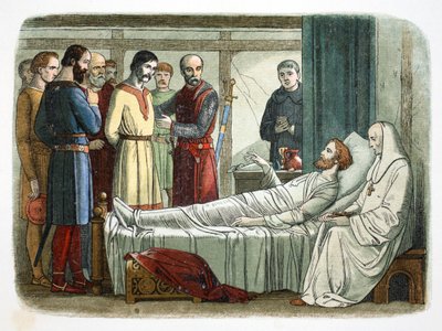 Richard I of England pardons the archer who shot him by James William Edmund Doyle