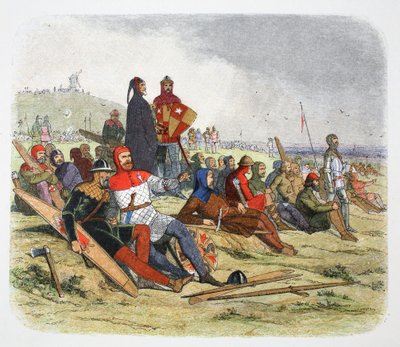 The English Wait for the French at the Battle of Crecy, France 1346 by James William Edmund Doyle