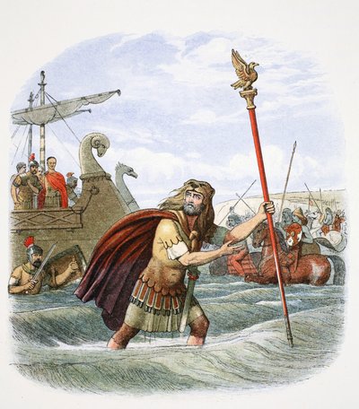 The Roman Standard Bearer of the 10th Legion Landing in Britain, 55 BC, 1864 by James William Edmund Doyle