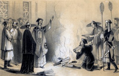 Burning of the Chinese books, 3rd century BC by James William Giles