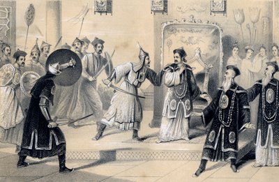 The Emperor Weit-Soong and his court, taken prisoners by the Tartars, 1847 by James William Giles
