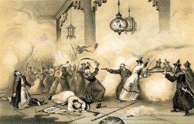 The present Emperor of China when a young man, saving his father