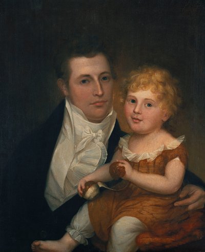 Portrait of Dr. Samuel Simes and his daughter, Mary Jane by James the Elder Peale