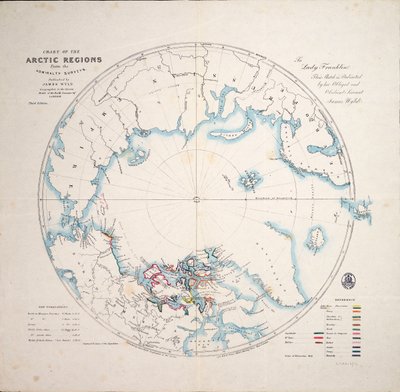 Chart of the Arctic Regions from the Admiralty Surveys, Third Edition by James the Younger Wyld