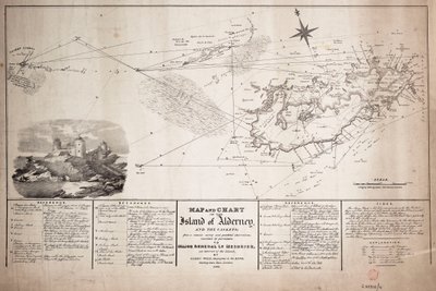 Map and Chart of the Island of Alderney and the Caskets by James the Younger Wyld