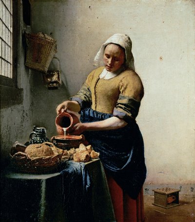 The Milkmaid by Jan (1632-75) Vermeer