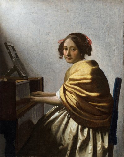 A Young Woman Seated at a Virginal (c.1670) by Johannes Vermeer