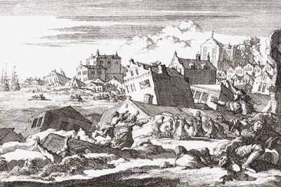 1692 Earthquake at Port Royal, Jamaica by Jan (after) Luyken