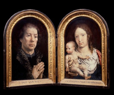 Diptych Carondelet: on the left portrait of the patron Jean Carondelet, on the right the Virgin and the Child by Jan (c.1472 c.1533) Gossaert