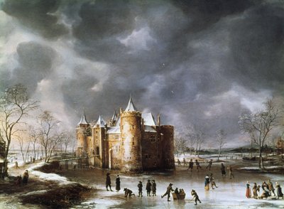 The Castle of Muiden in Winter by Jan Abrahamsz. Beerstraten