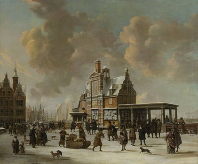 The Paalhuis and the Nieuwe Brug by Jan Abrahamsz. Beerstraten