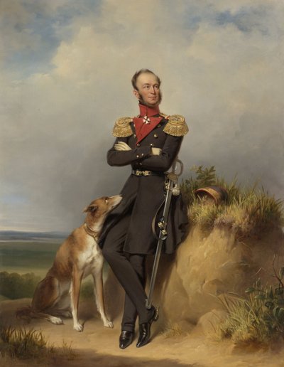Portrait of William II, King of the Netherlands by Jan Adam Janszoon Kruseman
