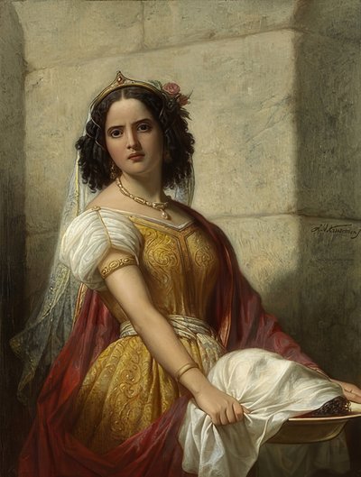 Salome with the Head of John the Baptist. Around 1861 by Jan Adam Janszoon Kruseman