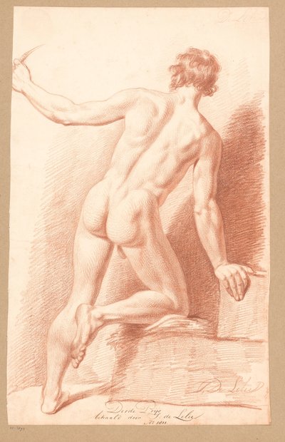 Standing Male Nude, Seen from the Back (3rd Prize 1811) by Jan Adriaan Antonie de Lelie