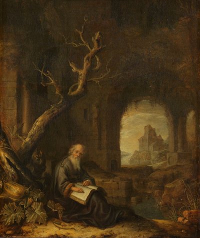 A Hermit in a Ruin by Jan Adriaensz. van Staveren