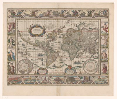 World Map with Decorative Borders by Jan Aertse van den Ende