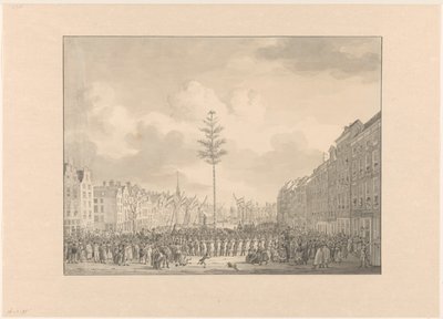 Liberty Tree on the Grote Markt in Rotterdam, 1795 by Jan Anthonie Langendijk Dzn (possibly)