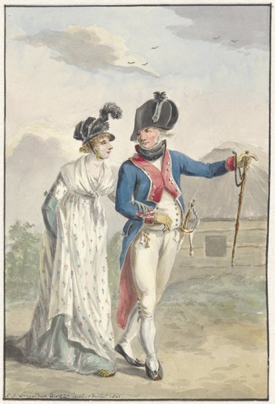 Batavian Officer of the 1st Half Brigade, 1801 by Jan Anthonie Langendijk Dzn