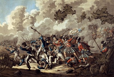 Defeat of the French Guard by the Highlanders, La Haye Sainte, during the Battle of Waterloo, 1815 by Jan Anthonie Langendyk