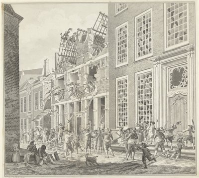 Plundering of the House of Lucas van Steveninck, 1787 by Jan Arends (signed by artist)