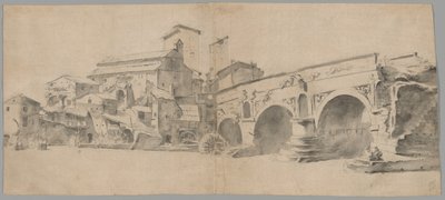 View of the Ponte Rotto, Rome, with Watermills by Jan Asselijn