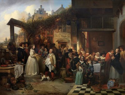 Wedding in Flanders in the Seventeenth Century by Jan August Hendrik Baron Leys