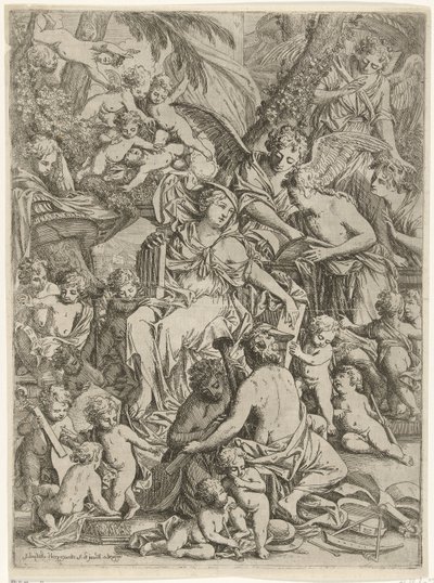 Saint Cecilia with Organ in Hand by Jan Baptist Herregouts