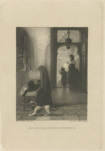 Interior with Dog by Jan Baptist Tetar van Elven