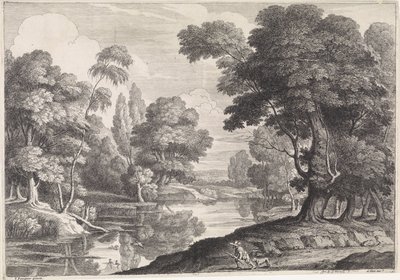 Landscape with Hunter Shooting Ducks by Jan Baptist de Wael