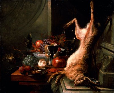 Still life with a Hare, c1680s by Jan Baptist van Moerkerke