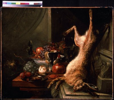 Still life with a Hare by Jan Baptiste van Moerkerke
