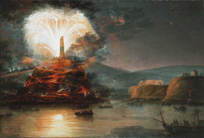 Fireworks at Kaniow in Honor of Catherine II in 1787 by Jan Bogumil Plersch