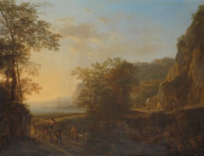 Italian Landscape with a View of a Harbour by Jan Both