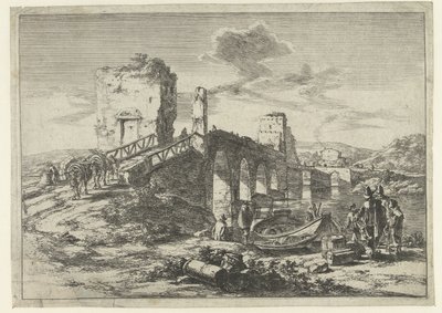 Landscape with Bridge, the Ponte Molle (Landscapes in the Vicinity of Rome) by Jan Both